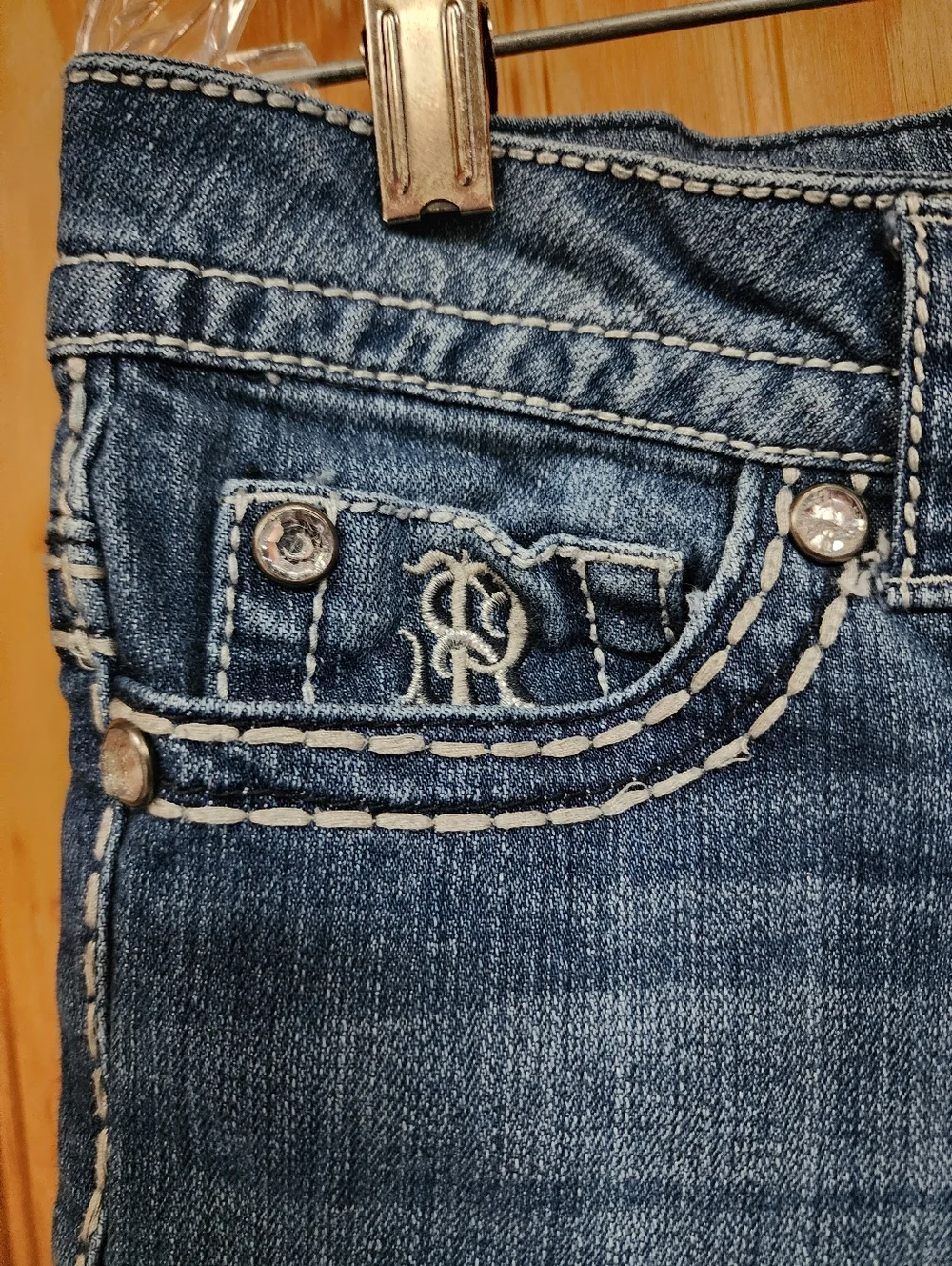 Paisley Sky Women's Medium Blue Flared Jeans - Picture 4 of 7
